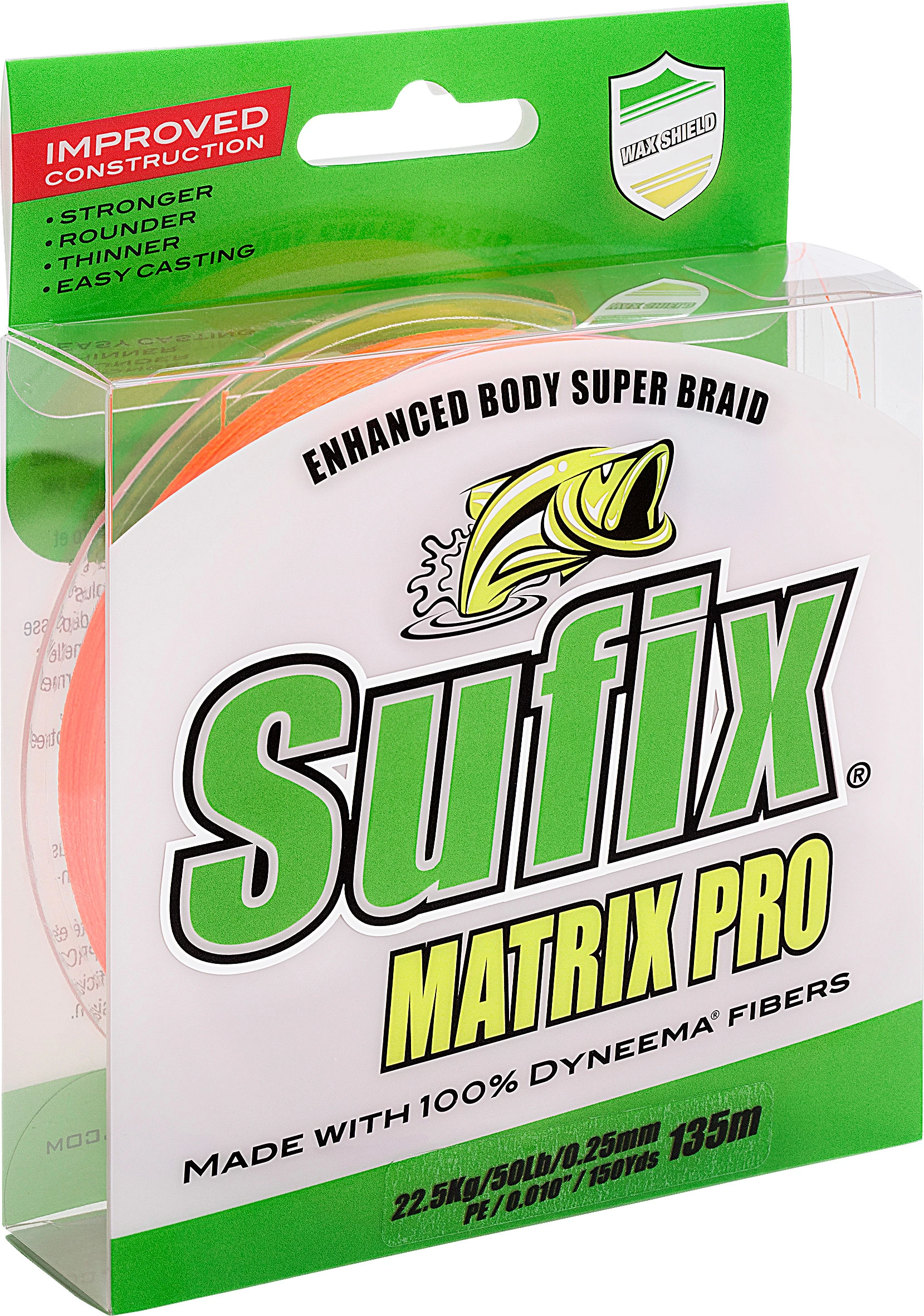 Sufix Matrix Pro Braid 135 M, Orange 3 Sufix Matrix Pro Braid 135 M, Orange
