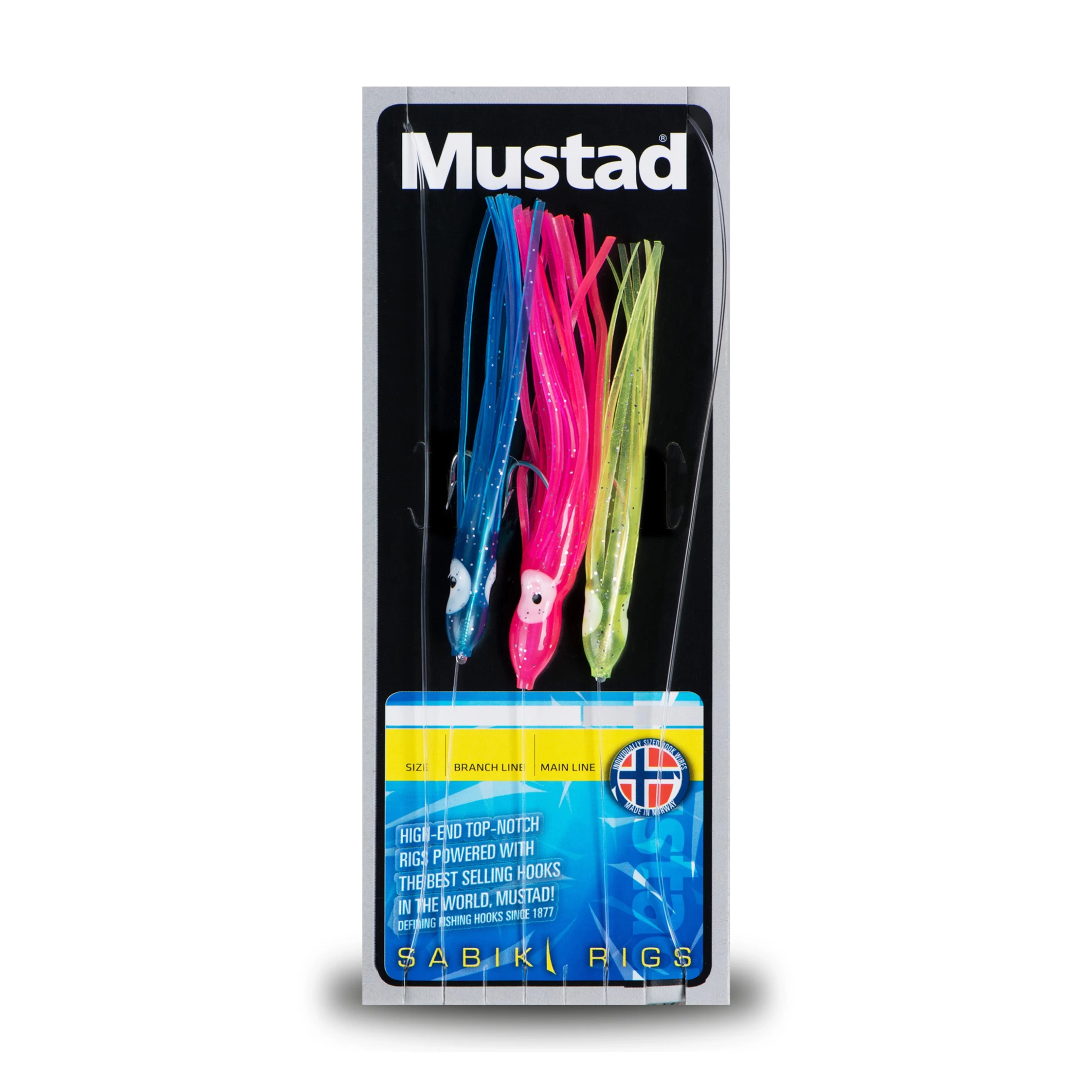 Mustad 3 Coloured Squid Rig 3 Mustad 3 Coloured Squid Rig