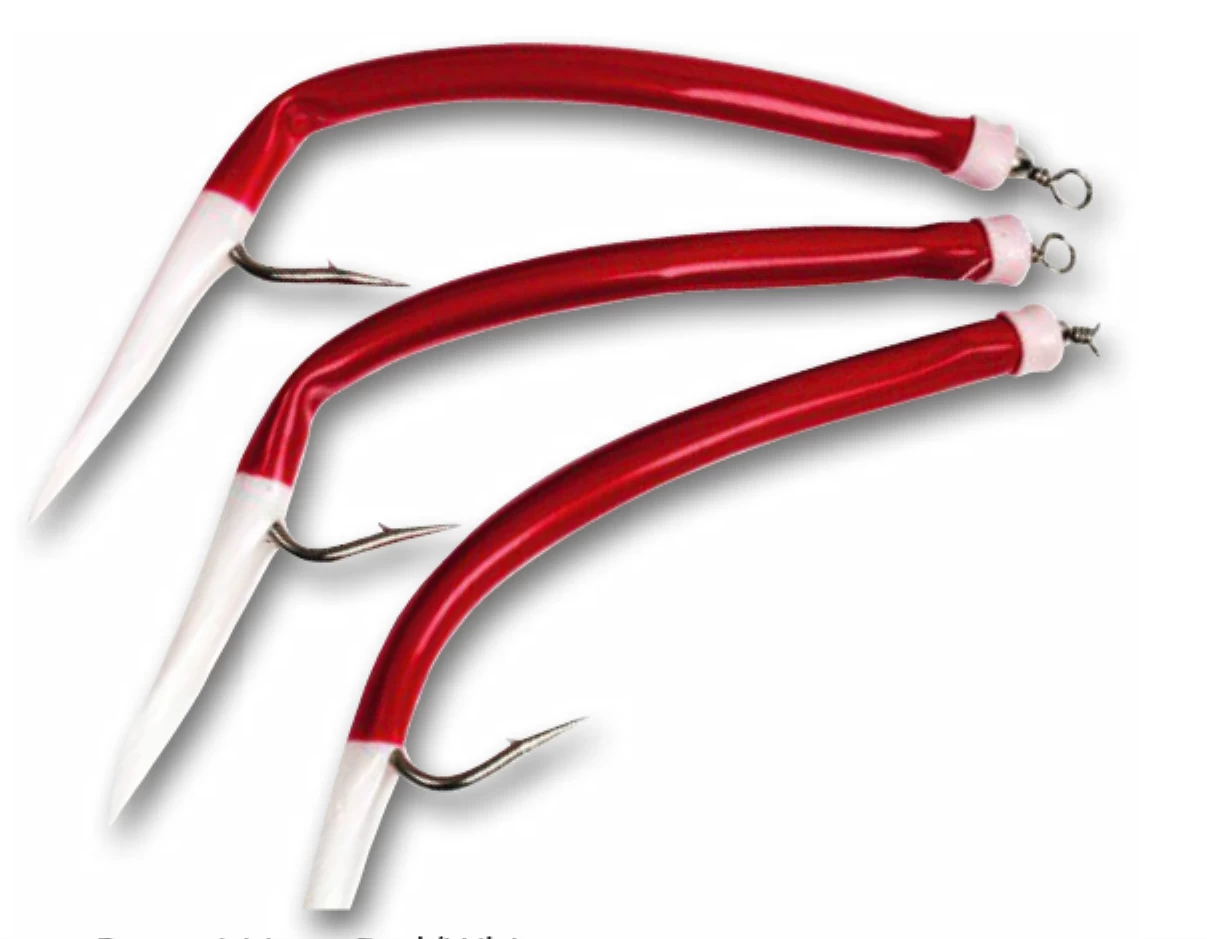 Fladen Rubber Mac Red/White Rubber Worm 3 Fladen Rubber Mac Red/White Rubber Worm