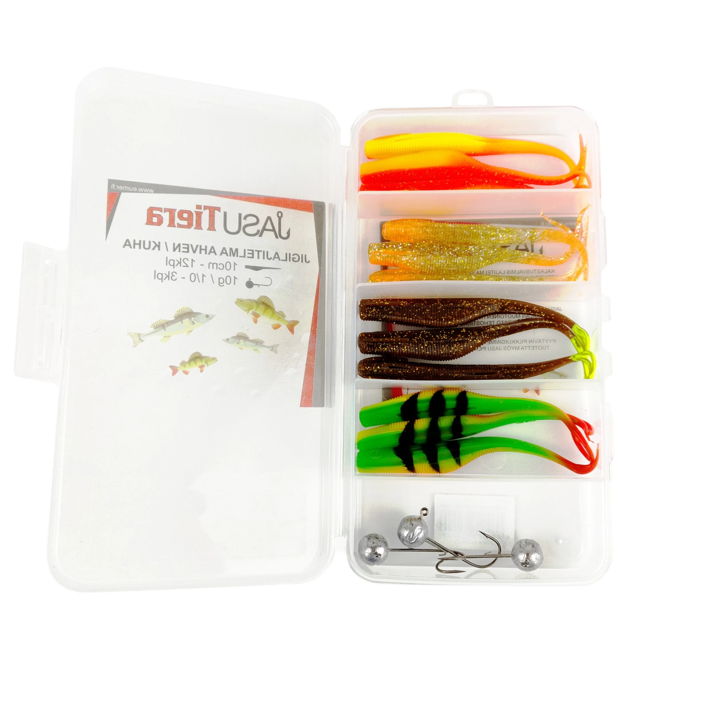 Jasu Tiera Jig Assortment 10 Cm 16 Pcs. + Jig Heads 3 Jasu Tiera Jig Assortment 10 Cm 16 Pcs. + Jig Heads
