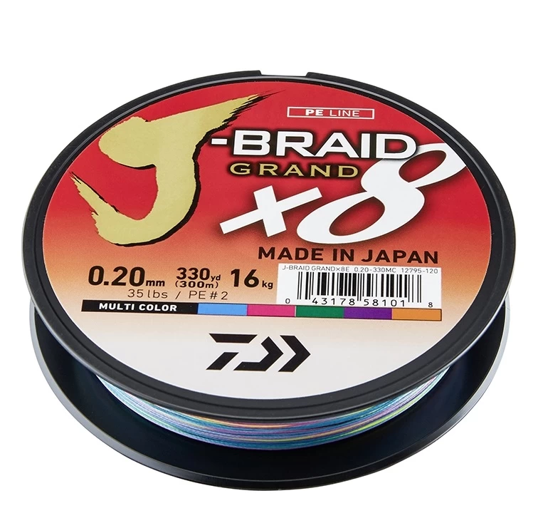 Daiwa J-Braid Grand X8 Multicolor 300 M Braided Line 3 Daiwa J-Braid Grand X8 Multicolor 300 M Braided Line